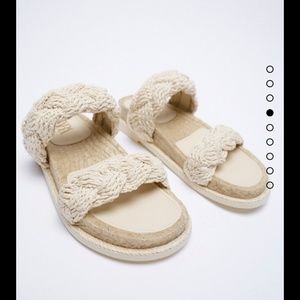 Zara Woven Flat Jute Sandals
